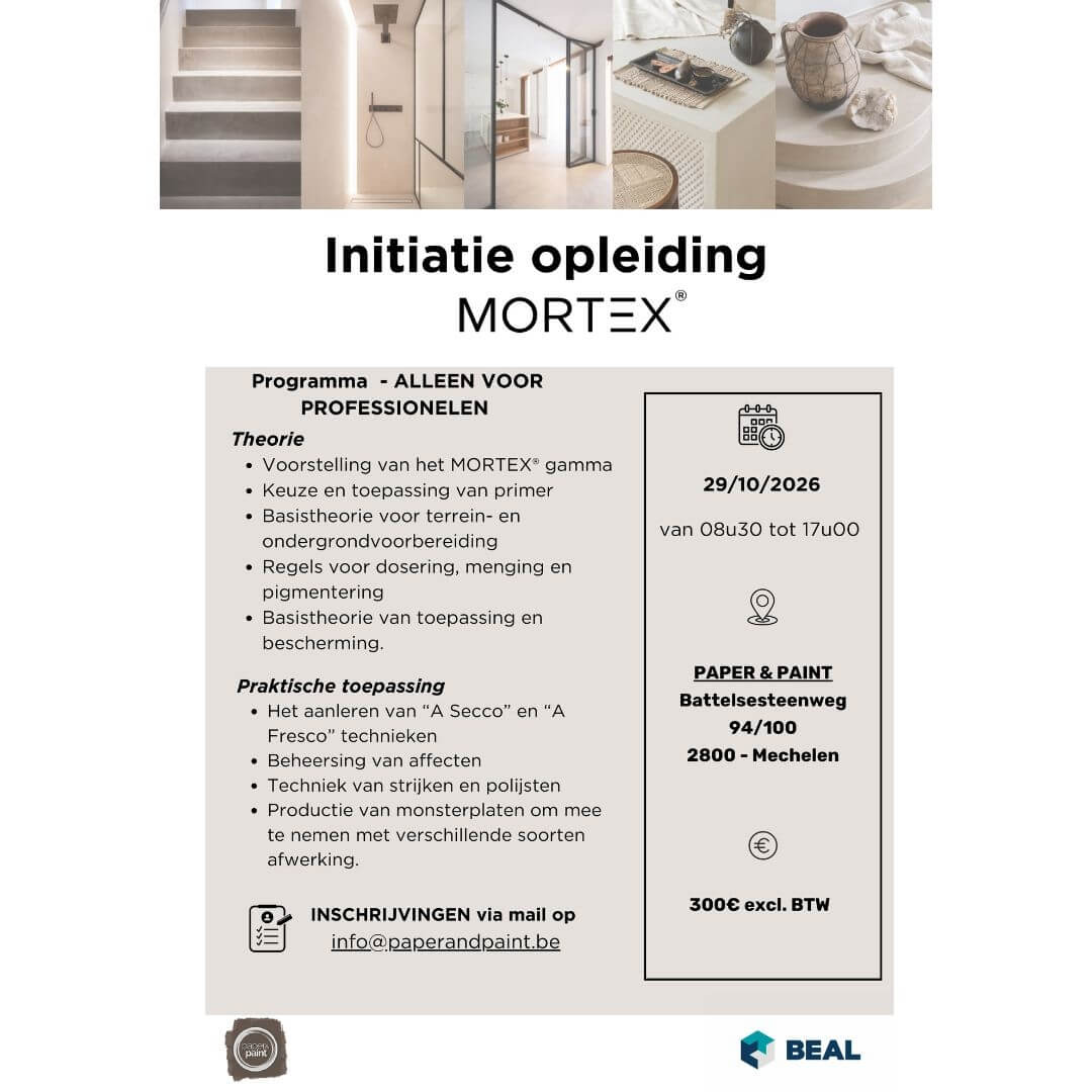 Mortex Opleiding Paper and Paint - Mechelen - 29-10-2026
